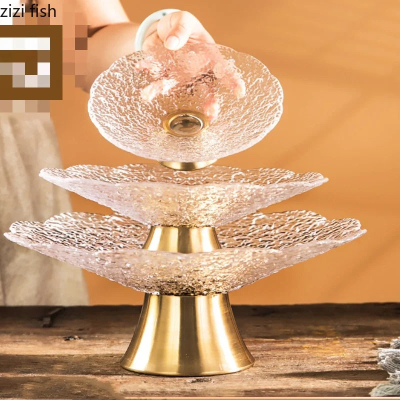 Axya Glass Plates Salad Bowl Cake Stand Dessert Bowl Dim Sum Dish Tray