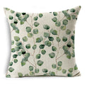 Axyaa Tropical Plants Linen Cushion Cover 45x45cm - Decorative Sofa Bed Pillow Case
