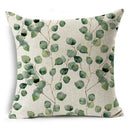 Axyaa Tropical Plants Linen Cushion Cover 45x45cm - Decorative Sofa Bed Pillow Case