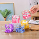 Axyaa Double Layer Glass Coffee Cup with Handle - 200ML Dried Flower Insulated Teacup