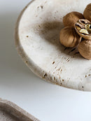 Axya Vintage Yellow Cave Stone Fruit Plate with High Foot Stand
