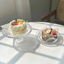Axyaa Retro Heart Glass Dessert Plates Set for Home Table Decor