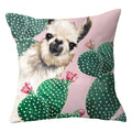 Axyaa Alpaca and Cactus Pattern Pillowcase for Home Sofa Decoration