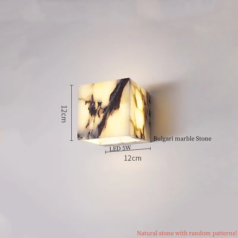Axyaa Marble LED Wall Lamps - Nordic Minimalism for Bedroom, Bathroom, Living Room
