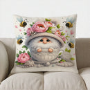 Axyaa Gnome & Flower Swing Heart Pillow Cover