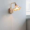 Axyaa Ceramic LED Wall Lamps Bedroom Reading Warm Light Flower Shade