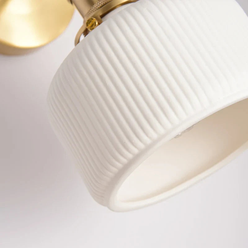 Axyaa White Ceramic LED Wall Sconce for Home Bedroom Living Room Bathroom Mirror