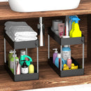 Axyaa Under Sink Organizer with 2 Tier Storage Rack for Kitchen Cabinet