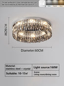 Axyaa Crystal Ceiling Light: Modern Round LED Fixture for Living Room, Bedroom, Dining Room
