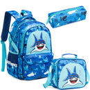 Axyaa Kids Backpack Set with Lunch Box and Pencil Case for Ages 8-10