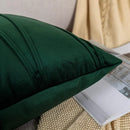 Axyaa Green Velvet Throw Pillow Covers - Set of 2