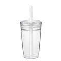 Axyaa 450ml Cute Clear Straw Water Tumbler Bottle - Ideal for Cold Drinks & Juices