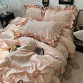 Axyaa Summer Ice Silk Lace Four-Piece Bedding Set - Korean Style