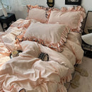 Axyaa Summer Ice Silk Lace Four-Piece Bedding Set - Korean Style