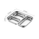 Axyaa Stainless Steel Divided Tray Dinner Plates for Restaurant Tableware Snack Dish