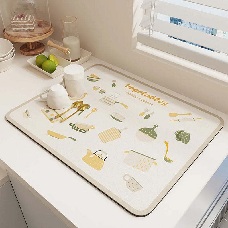 Axyaa Diatomite Drying Mat for Kitchen Sink & Bathroom Counter
