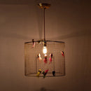 Axyaa Nordic Loft Bird Cage Pendant Lamp Gold Home Decor Light
