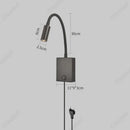 Axyaa Adjustable Angle Wall Light with USB Charging Port - Bedroom & Corridor Decor