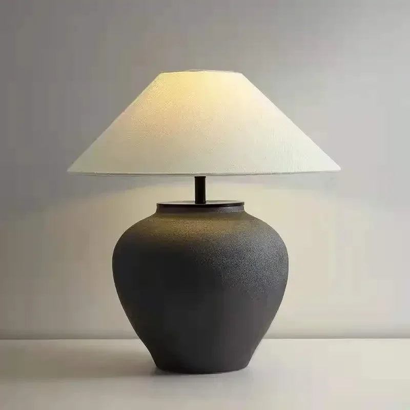 Axyaa Retro Ceramic Floor and Table Lamps for Bedroom and Living Room Decor