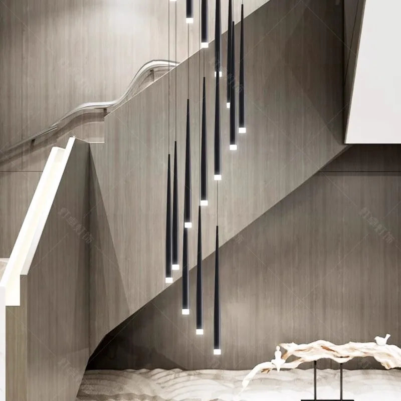 Axyaa Staircase Chandeliers LED Pendant Light Lamps Modern Decor for Living Room