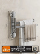 Axyaa Rotating Towel Rack: Wall-Mounted, Folding, No-Drill Bathroom Storage