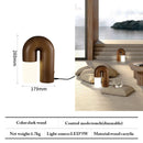 Axyaa Retro Ash Wood Acrylic Table Lamps - Dimmable LED Bedroom Decor