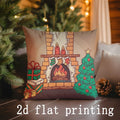 Axyaa Christmas Cartoon Pattern Pillow Covers for Sofa, Bedroom, Car