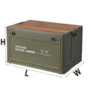 Axyaa Wood Grain Folding Storage Box: Car Trunk Organizer for Camping, Picnic, and Travel