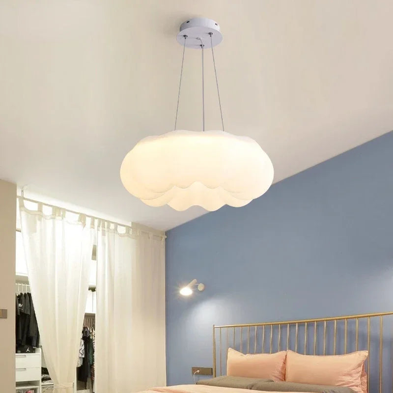 Axyaa White Cloud LED Chandelier for Children's Room & Living Space