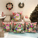 Axyaa LED Light Luminous Pillowcase with Garland Santa Claus Snowman Pattern