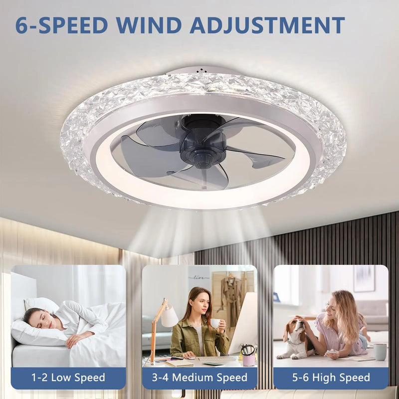 Axyaa Ceiling Fan with Remote Control, 6 Wind Speeds & Modern Design