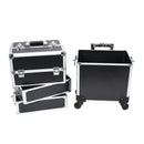 Axyaa 4-Layer Rolling Makeup Case - Large Portable Cosmetic Organizer