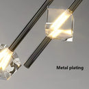 Axyaa Crystal Suspension Pendant Lights: Stylish Vertical Hanging Lamp for Bedroom and Dining Room