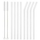 Axyaa Glass Straws Set of 8 | Reusable Colorful Eco-friendly Drinkware