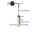 Axyaa Yellow Travertine Stone LED Wall Lamp Pull Chain Switch Interior Light