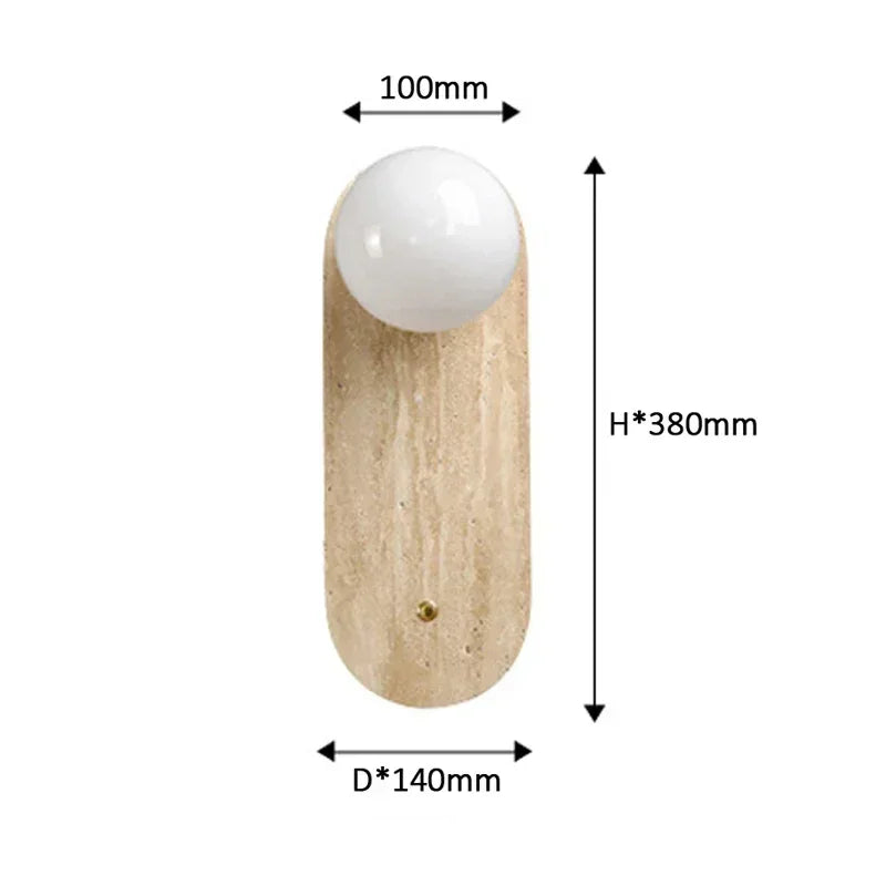 Axyaa Wabi Sabi Stone Wall Sconce: Nordic Style Bedroom Living Room Lamp