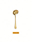 Axyaa Gold Stainless Steel Cutlery Set - 8pcs Buffet Utensils and Food Tongs