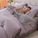 Axyaa Deluxe Coral Fleece Four-Piece Bedding Set - Winter Warmth
