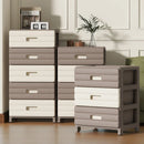 Axyaa 6 Tier Drawer Storage Cart, Gray/Brown, Mobile Organizer with Wheels.
