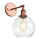Axyaa Glass Globe LED Wall Light - Rustic Vintage Industrial Mirror Fixture