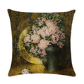 Axyaa Floral Pattern Linen Cushion Cover for Home Sofa, 45x45cm Square Pillowcase