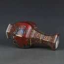 Axyaa Enamel Orange Flower Bird Vase | Antique Jingdezhen Porcelain Decor
