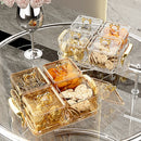 Axyaa 4/6 Grids Plastic Food Tray Dual Handle Snack Fruit Organizer