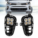 Axyaa LED Daytime Running Lights Turn Signal Headlight Fog Lamp for Kia RIO 2017-2020