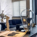 Axyaa Clear Glass USB Table Lamp Warm Light 3000K for Bedroom Parlor Art Deco