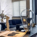 Clear Glass Table Lamp USB Charging Warm Light 3000K Axyaa Bedroom Desk Light