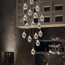 Axyaa Crystal Stair Chandelier LED Ceiling Light for Living Room