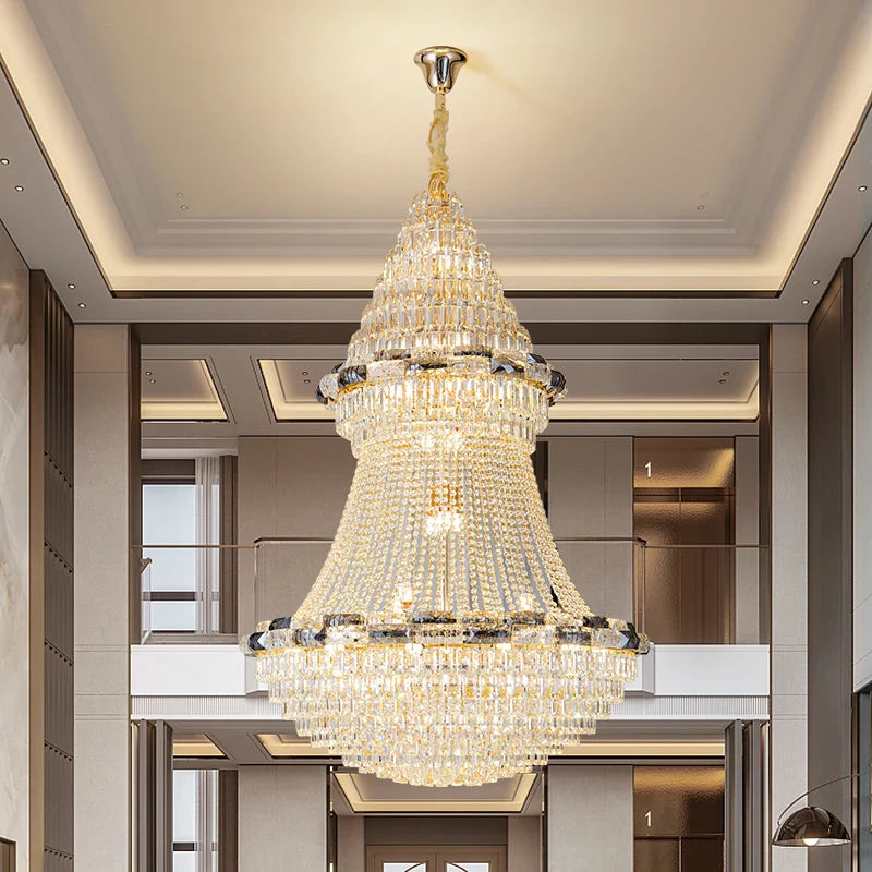 Axyaa Crystal Chandelier: Elegant European Luxury Lighting for Chic Living Spaces