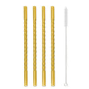 Axyaa Glass Straws Set of 4 - Eco-Friendly Reusable Cocktail Smoothie Accessories