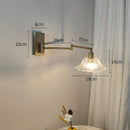 Axyaa Glass LED Wall Sconce Arm Rotate Bedroom Living Room Lights